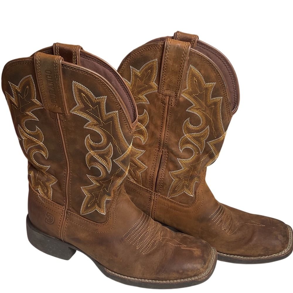 Durango Rebel Western Boots Mens 7.5M Dark Brown Leather Square Toe DDB0371BB